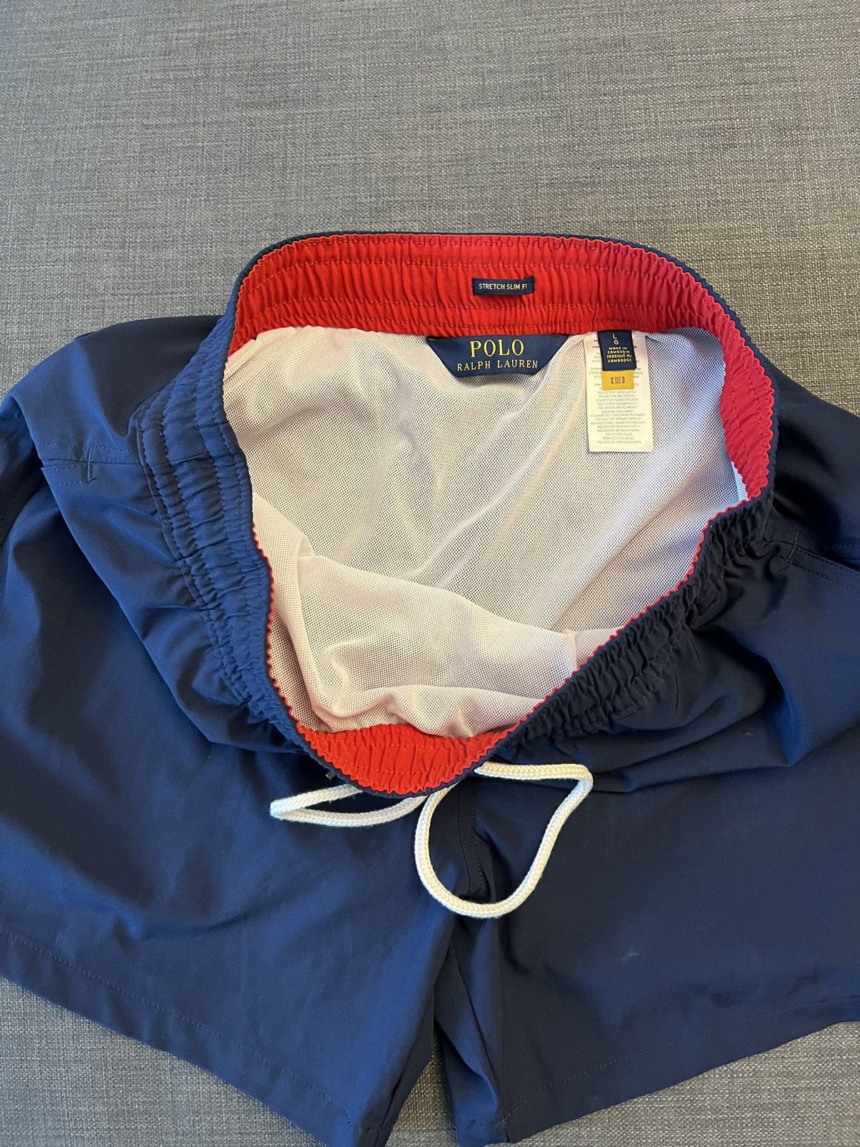 Polo Ralph Lauren Navy blue/red Ralph Lauren swim shorts men polo size L slim Size US 33 - 3 Thumbnail