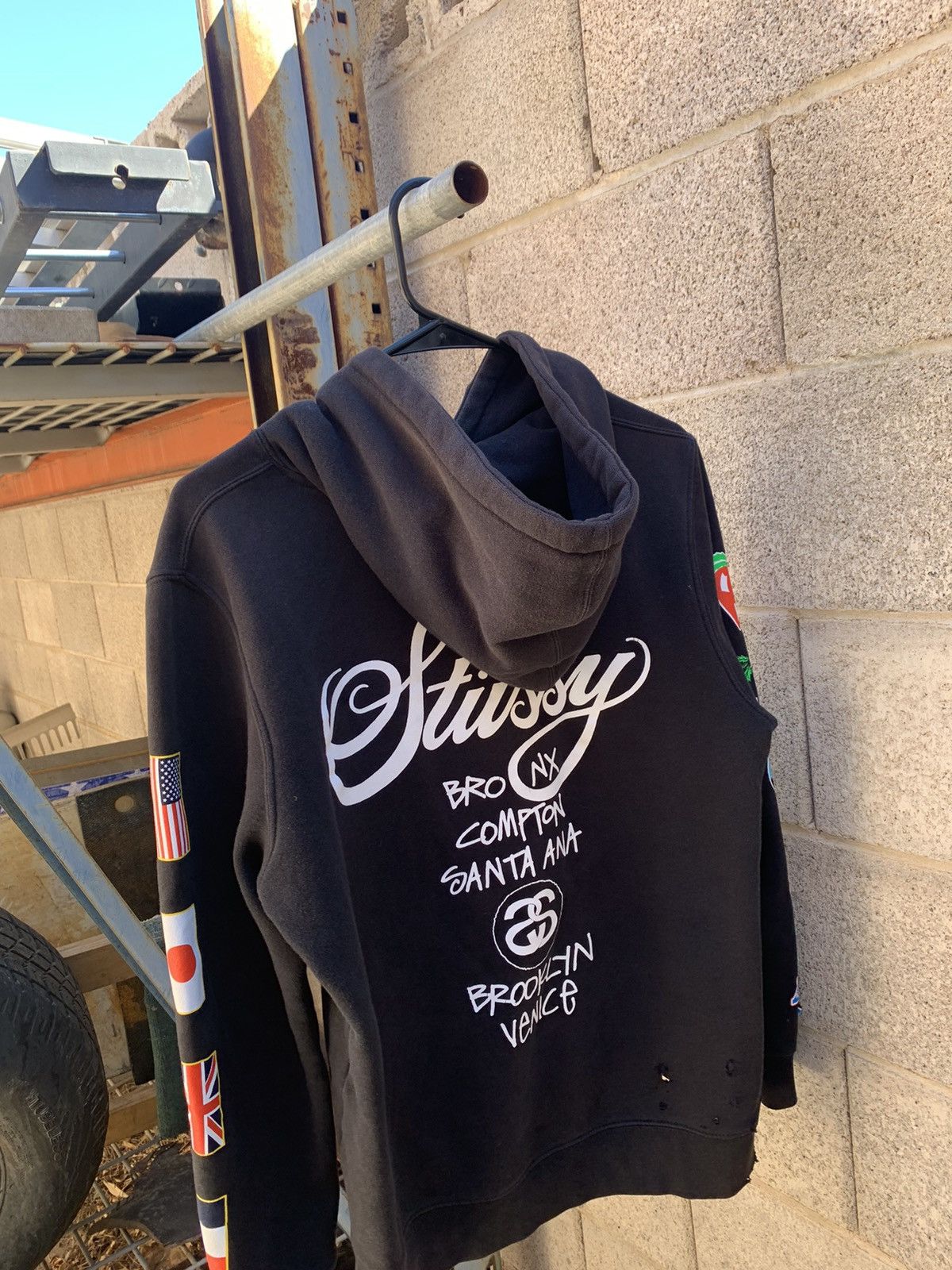 Stussy cheap flag hoodie