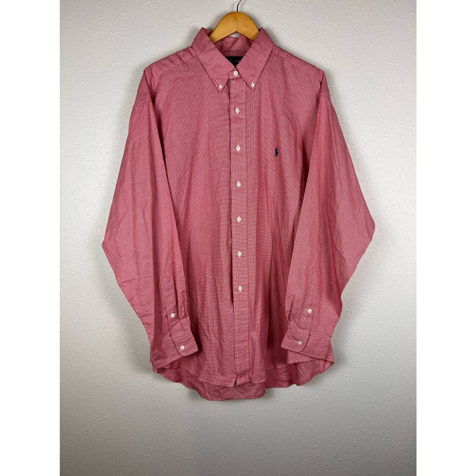 Ralph Lauren Ralph Lauren Blake XL Red White Houndstooth Button Shirt Size US XL / EU 56 / 4 - 1 Thumbnail