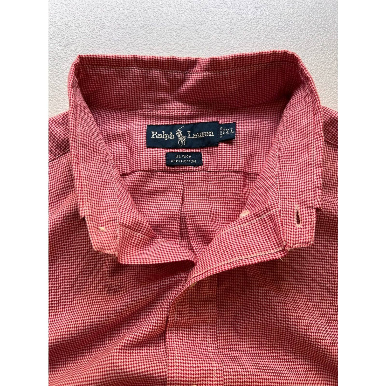 Ralph Lauren Ralph Lauren Blake XL Red White Houndstooth Button Shirt Size US XL / EU 56 / 4 - 7 Thumbnail