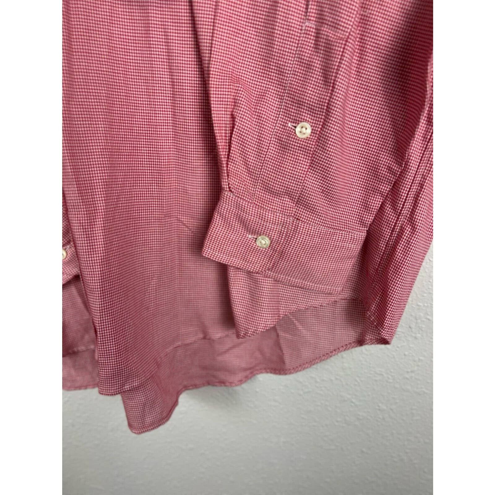 Ralph Lauren Ralph Lauren Blake XL Red White Houndstooth Button Shirt Size US XL / EU 56 / 4 - 4 Thumbnail