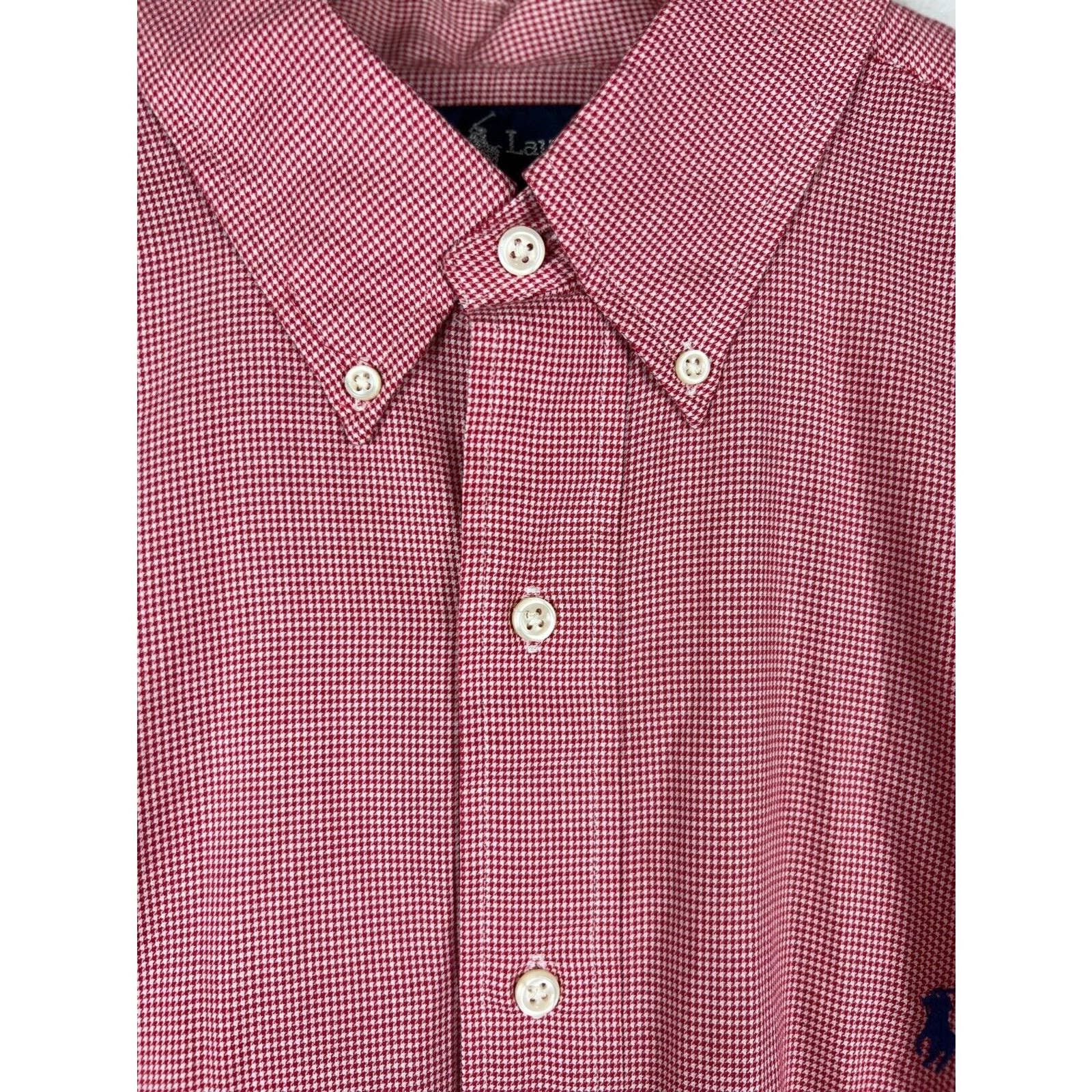 Ralph Lauren Ralph Lauren Blake XL Red White Houndstooth Button Shirt Size US XL / EU 56 / 4 - 2 Thumbnail
