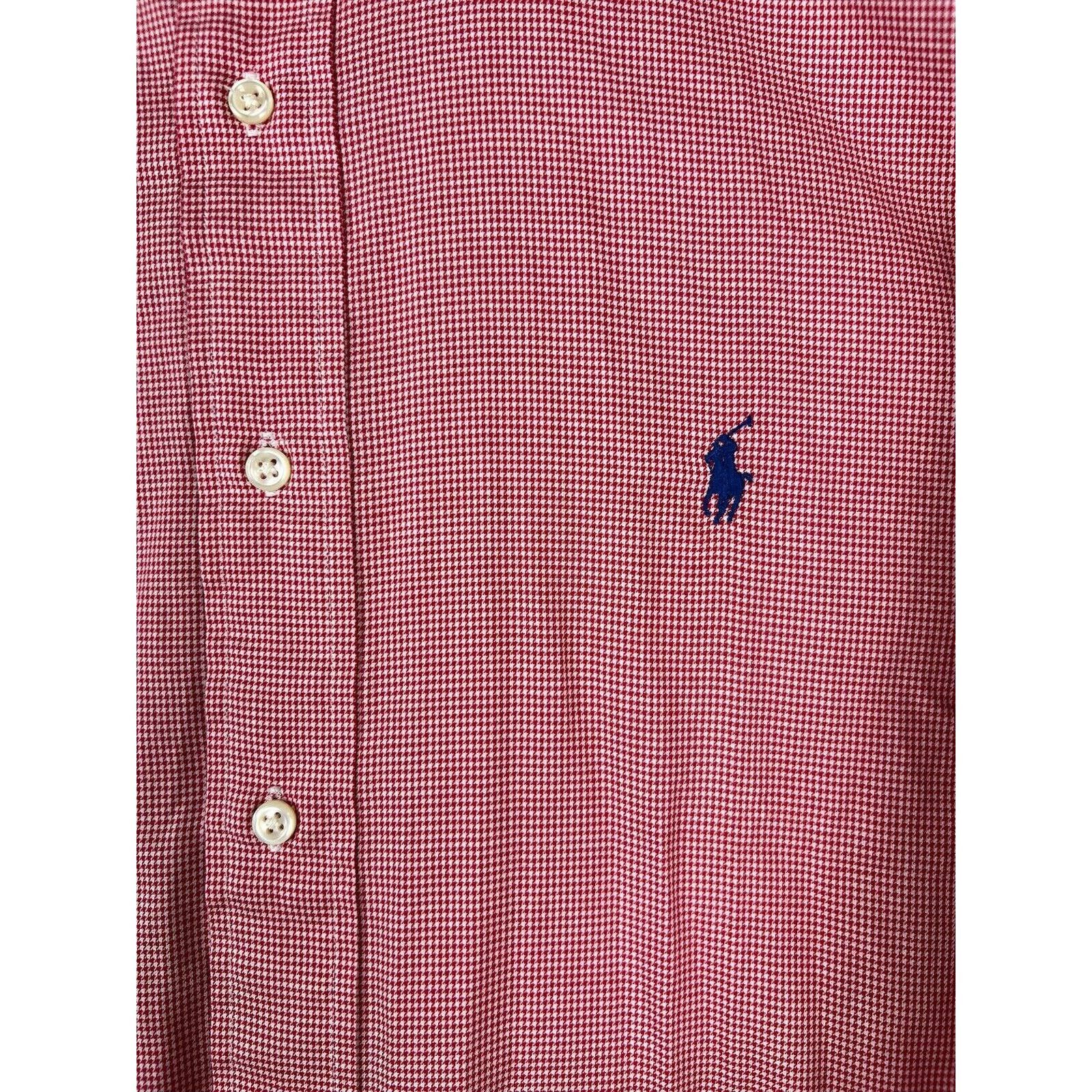 Ralph Lauren Ralph Lauren Blake XL Red White Houndstooth Button Shirt Size US XL / EU 56 / 4 - 3 Thumbnail
