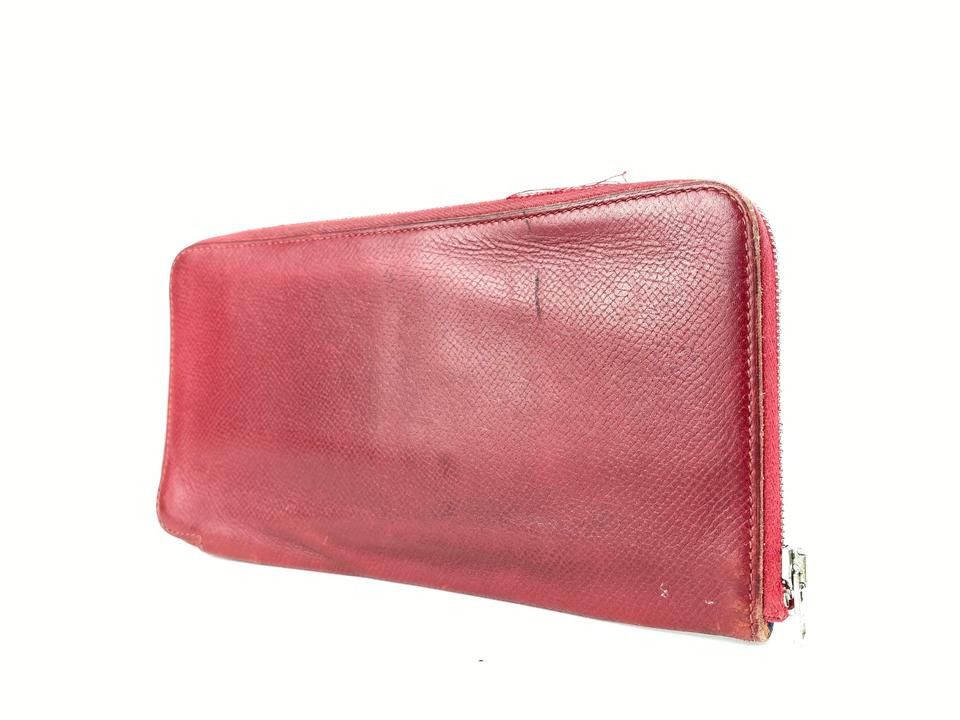 Hermès Silk In Bordeaux Leather Azap Long Wallet 8HER916