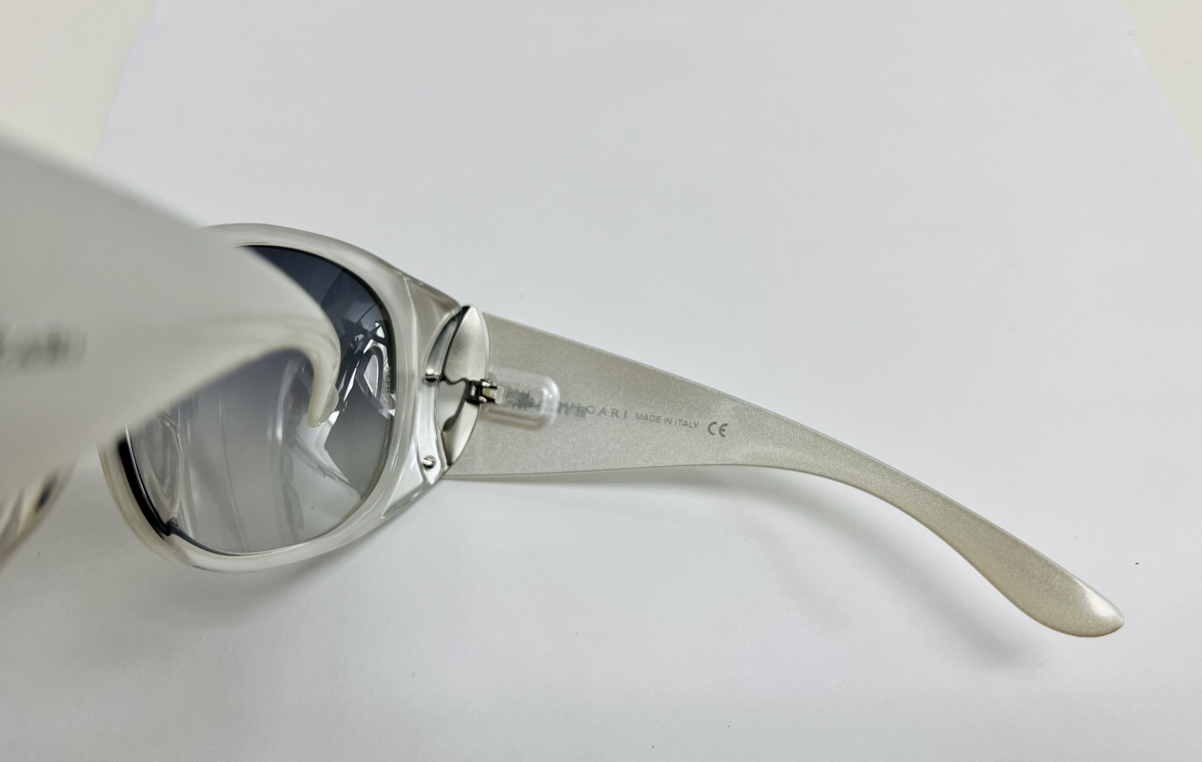 BVLGARI BV8017B Silver Glitter Crystal Jewel Sunglasses 8017