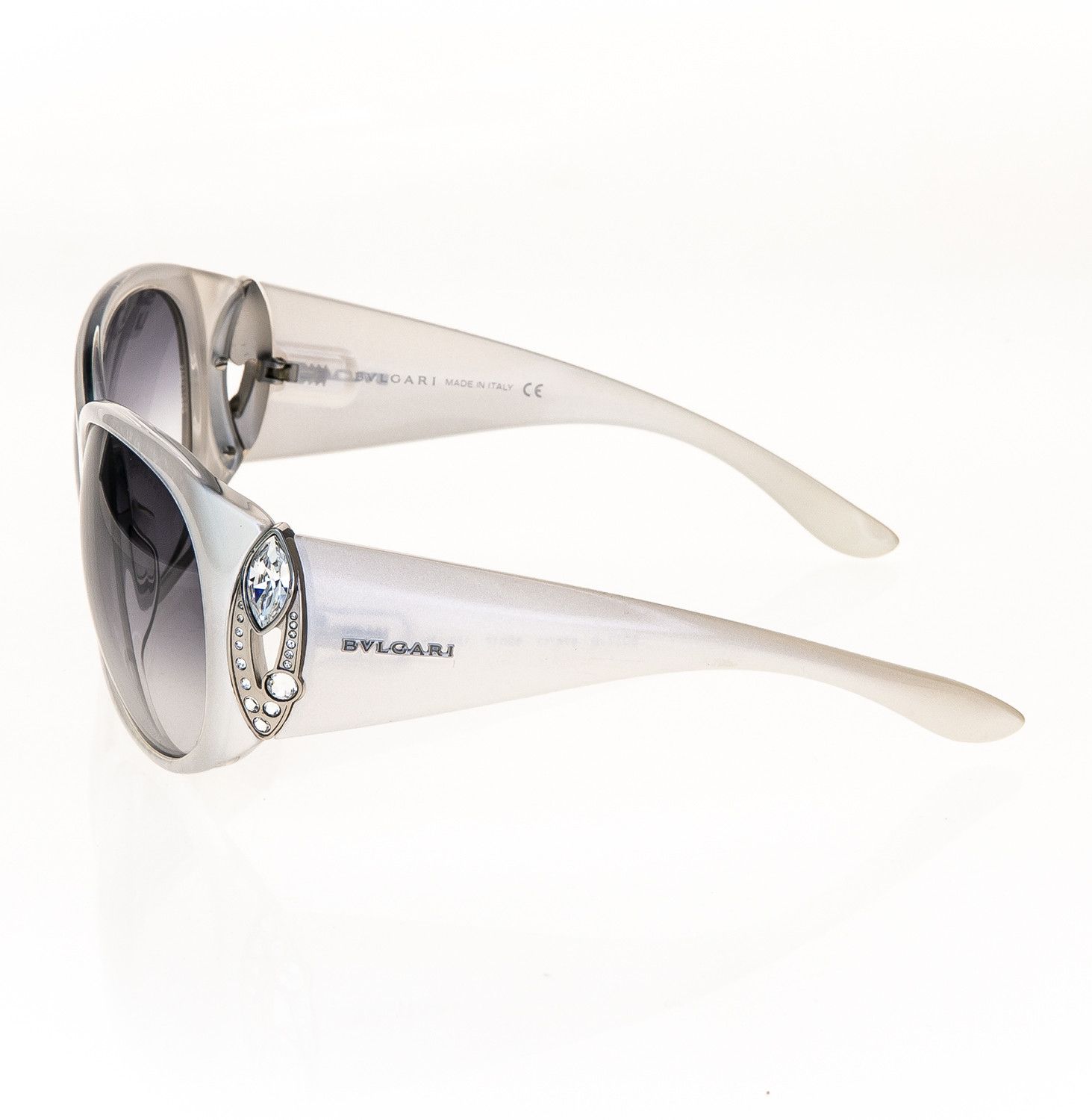 BVLGARI BV8017B Silver Glitter Crystal Jewel Sunglasses 8017