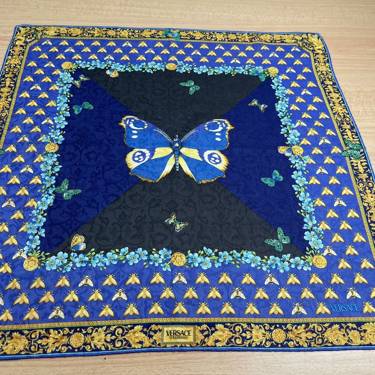 Versace Handkerchief Bandana Headband Butterfly Motives