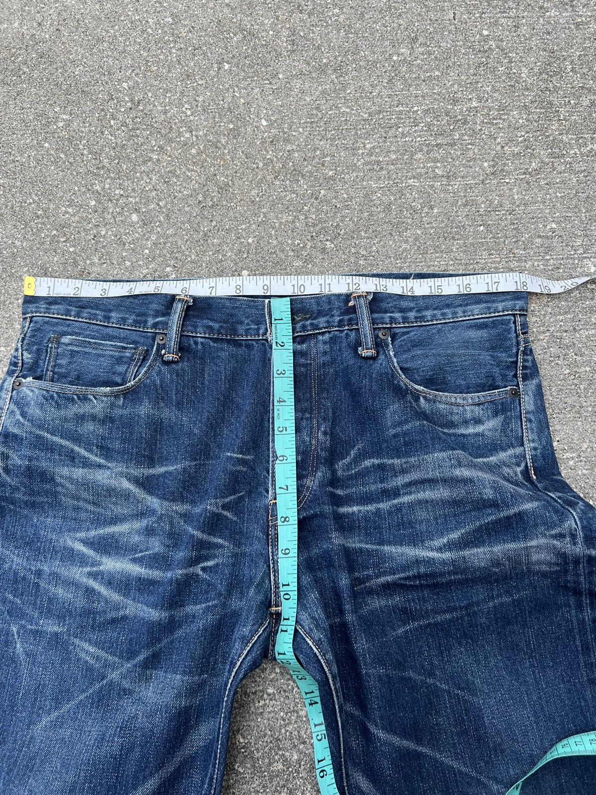KURO Kuro Japan GRAPHITE Distressed Selvedge Denim Jeans Size US 34 / EU 50 - 2 Thumbnail
