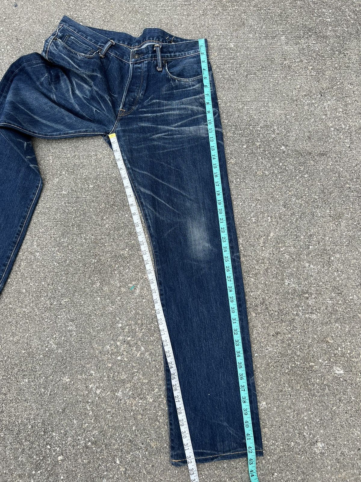 KURO Kuro Japan GRAPHITE Distressed Selvedge Denim Jeans Size US 34 / EU 50 - 4 Thumbnail