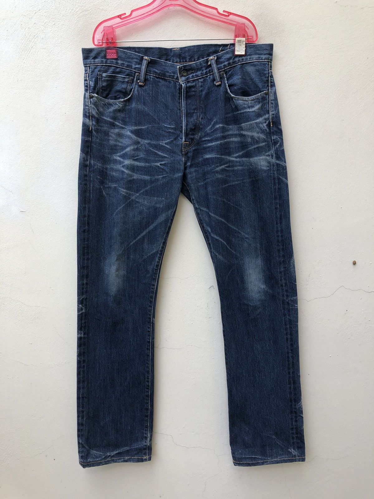 KURO Kuro Japan GRAPHITE Distressed Selvedge Denim Jeans Size US 34 / EU 50 - 6 Thumbnail