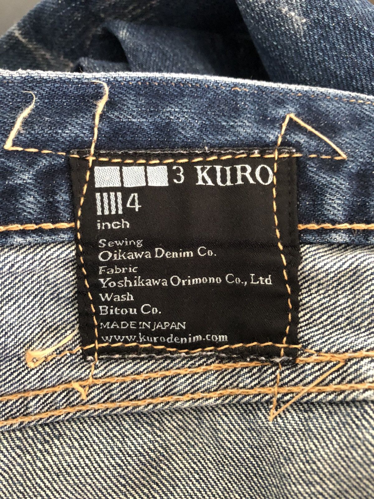 KURO Kuro Japan GRAPHITE Distressed Selvedge Denim Jeans Size US 34 / EU 50 - 22 Thumbnail