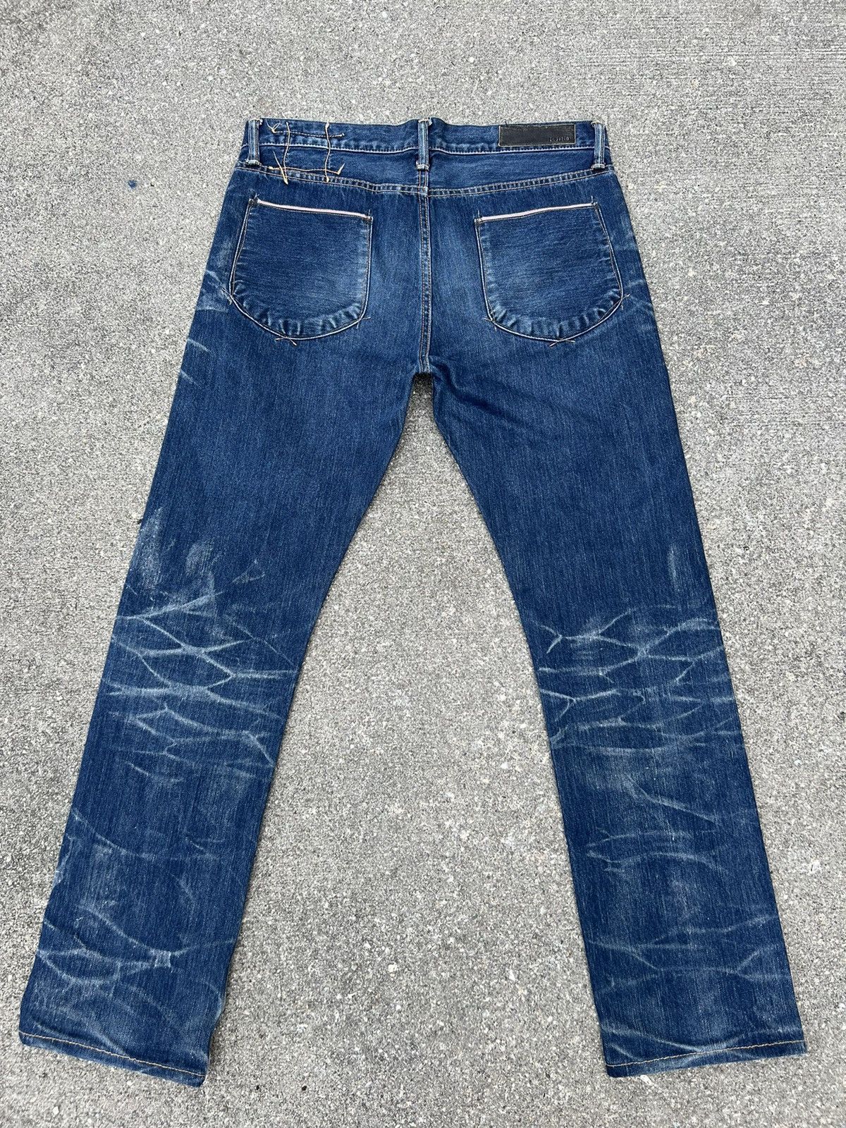 KURO Kuro Japan GRAPHITE Distressed Selvedge Denim Jeans Size US 34 / EU 50 - 5 Thumbnail