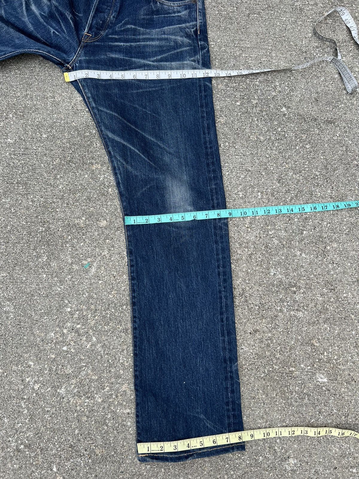 KURO Kuro Japan GRAPHITE Distressed Selvedge Denim Jeans Size US 34 / EU 50 - 3 Thumbnail