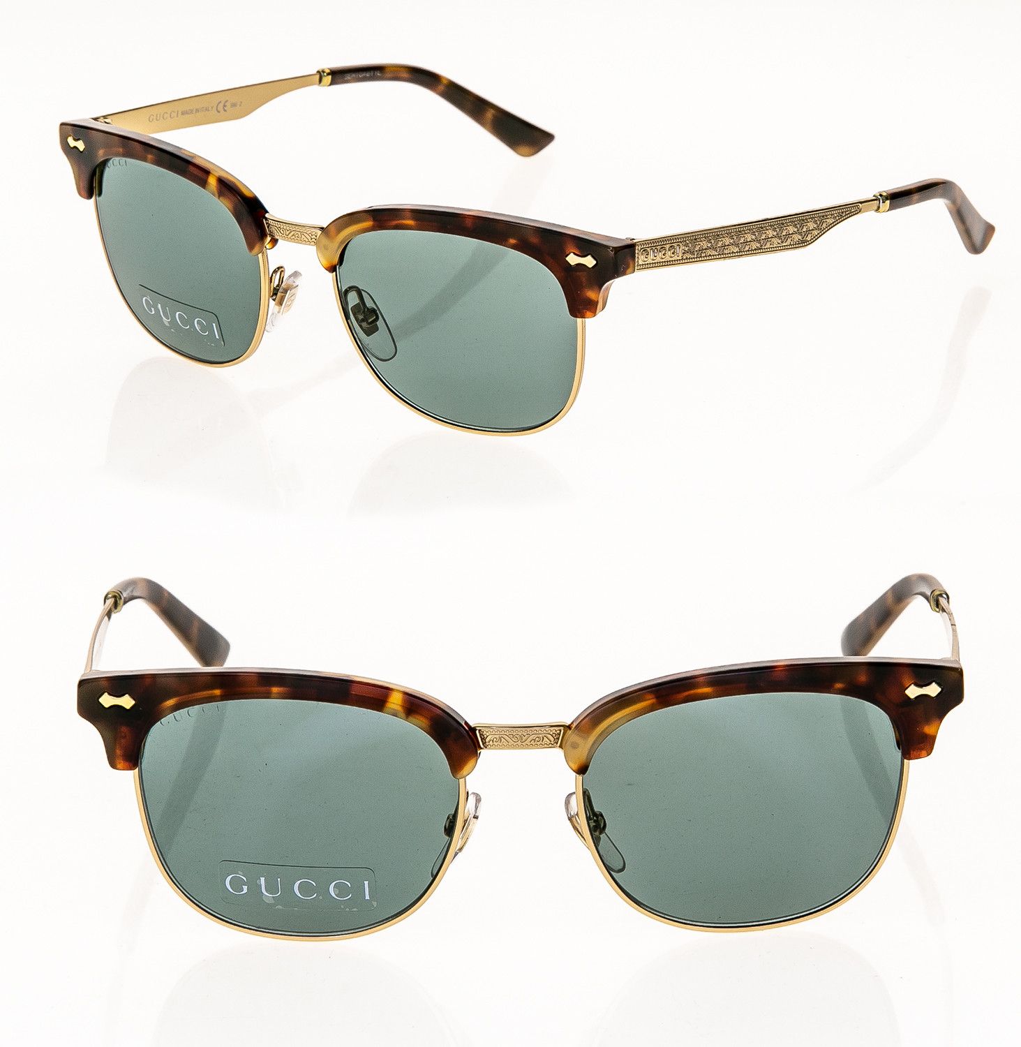 GUCCI 2273 GG2273S Gold Brown Blue Unisex Sunglasses