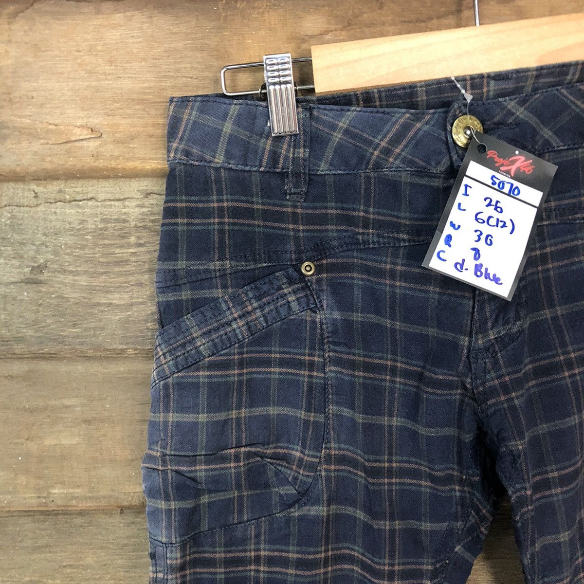 Japanese Brand × Seditionaries japan faded vintage Checkered Dark Blue Casual Pants #5070 Size 28" / US 6 / IT 42 - 4 Thumbnail