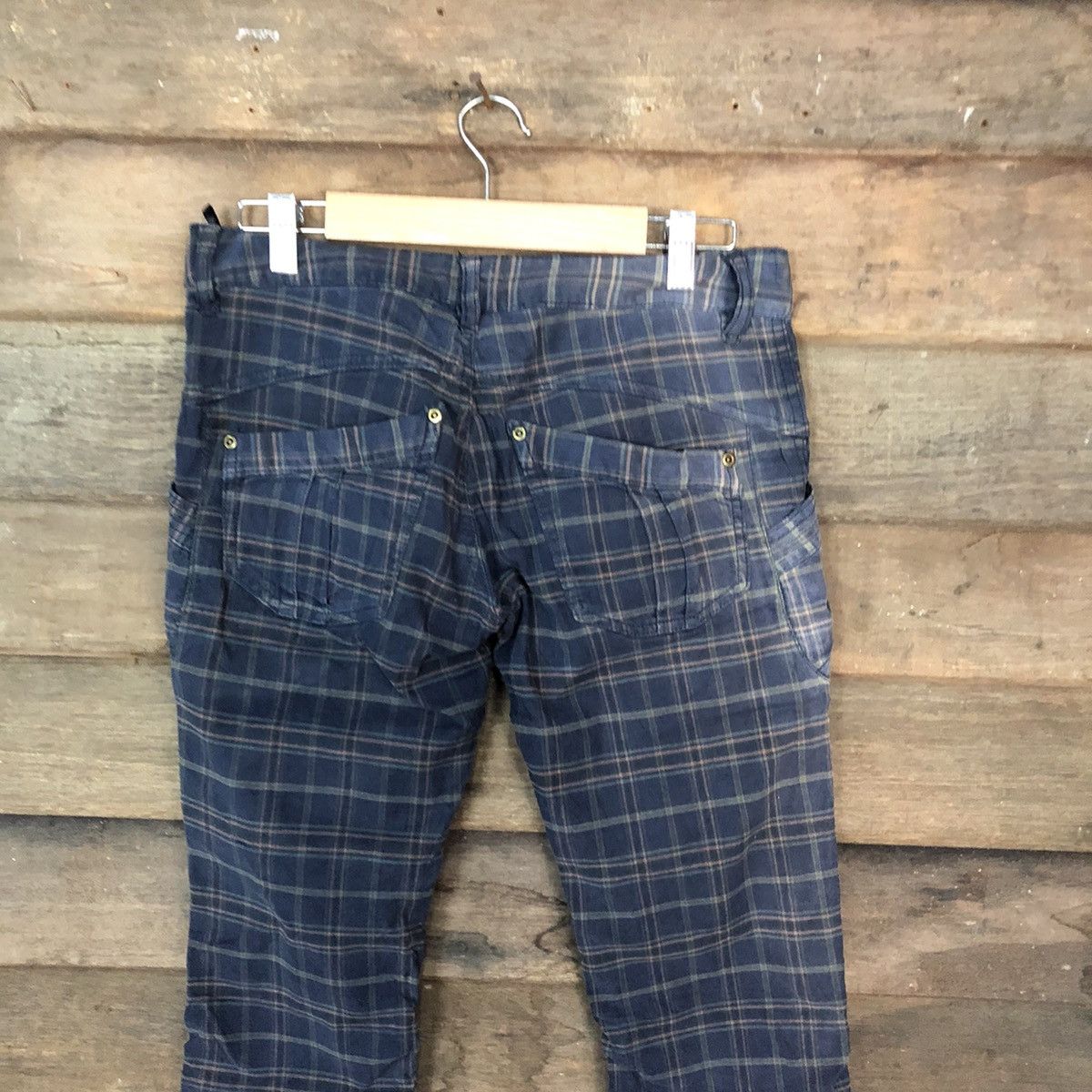 Japanese Brand × Seditionaries japan faded vintage Checkered Dark Blue Casual Pants #5070 Size 28" / US 6 / IT 42 - 10 Thumbnail