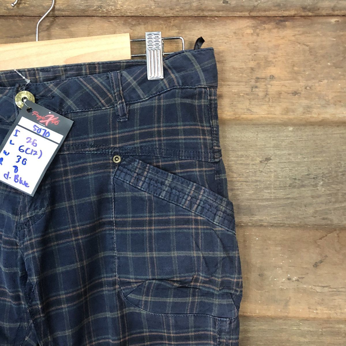 Japanese Brand × Seditionaries japan faded vintage Checkered Dark Blue Casual Pants #5070 Size 28" / US 6 / IT 42 - 5 Thumbnail