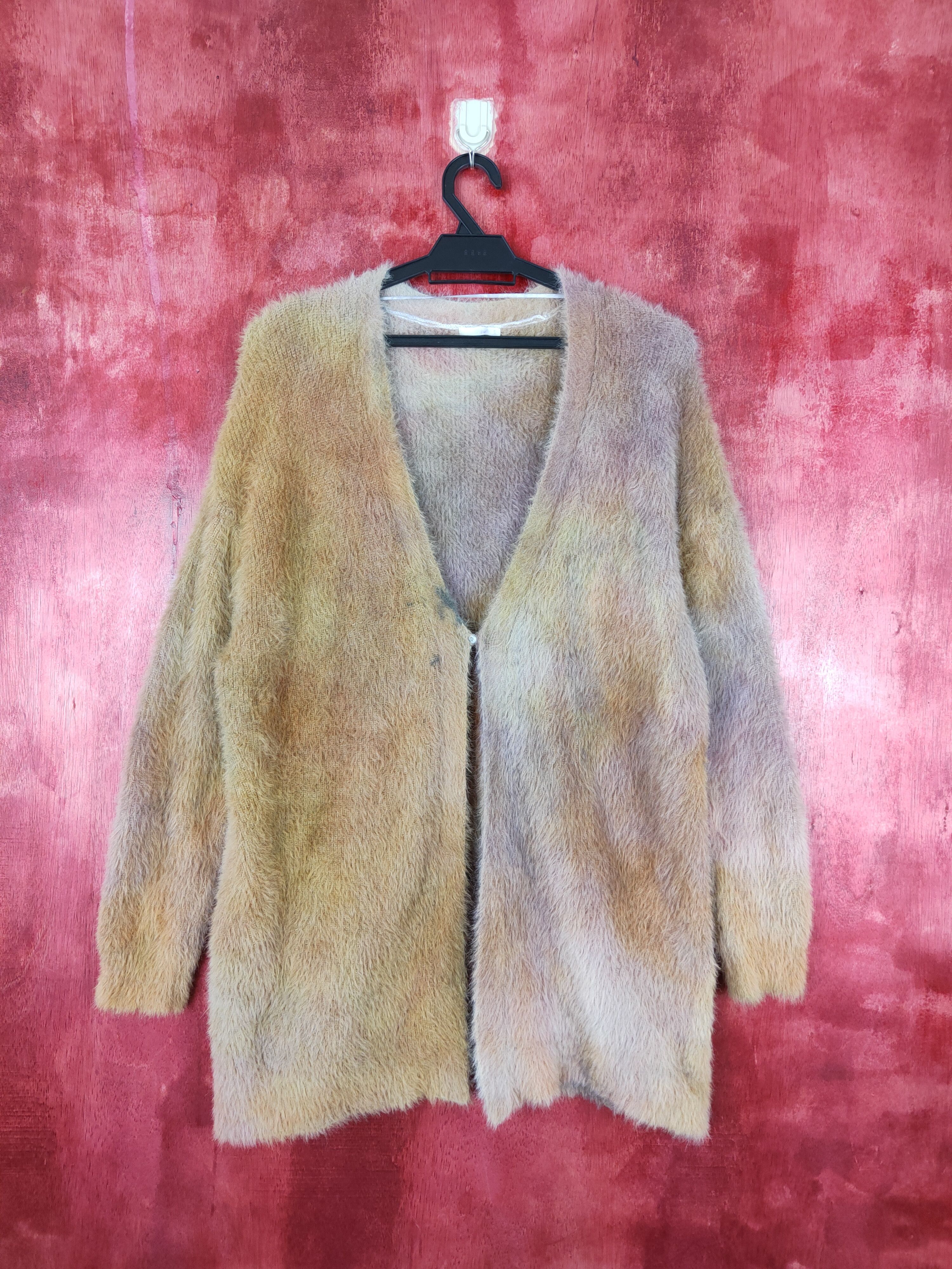 Homespun Knitwear × Japanese Brand GU Yellow/Brown Shag Shaggy Fur Mohair Knitwear #S406 Size S / US 4 / IT 40 - 1 Thumbnail