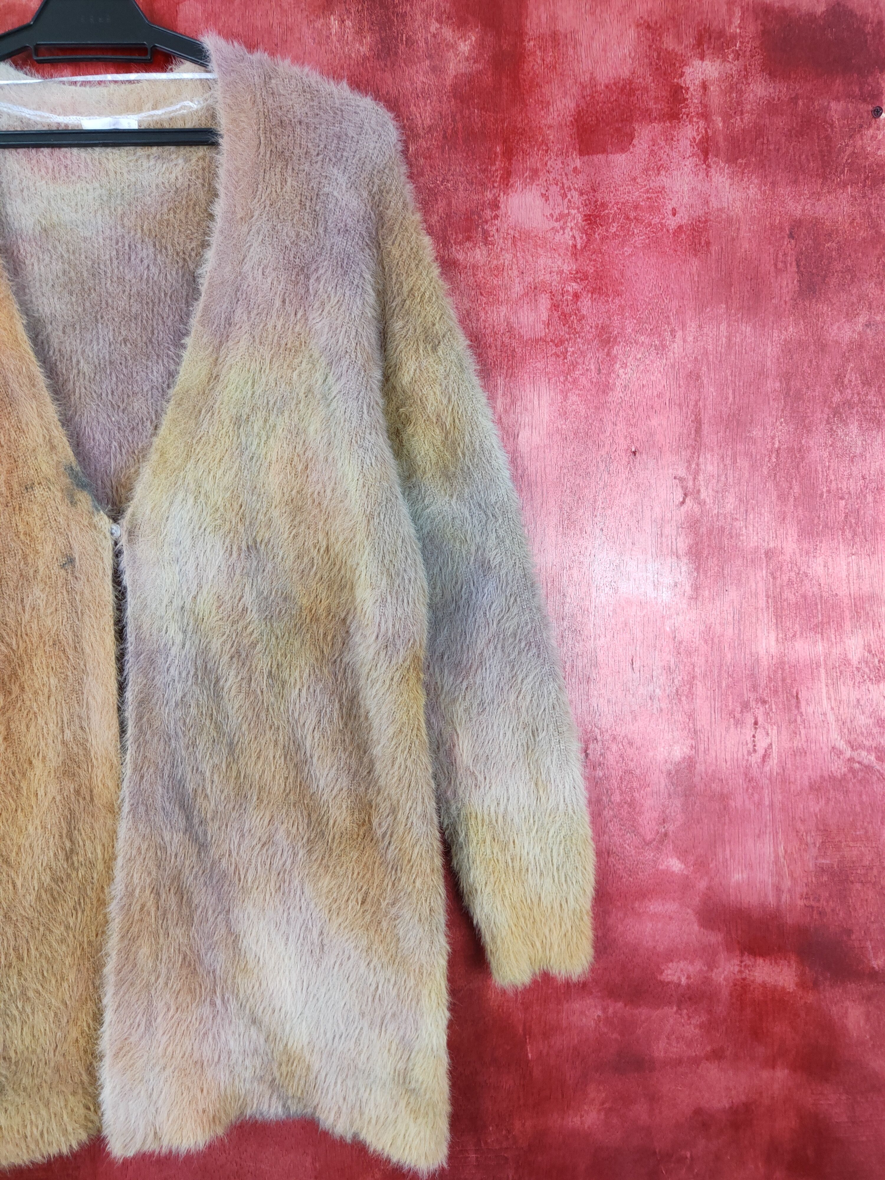 Homespun Knitwear × Japanese Brand GU Yellow/Brown Shag Shaggy Fur Mohair Knitwear #S406 Size S / US 4 / IT 40 - 4 Thumbnail