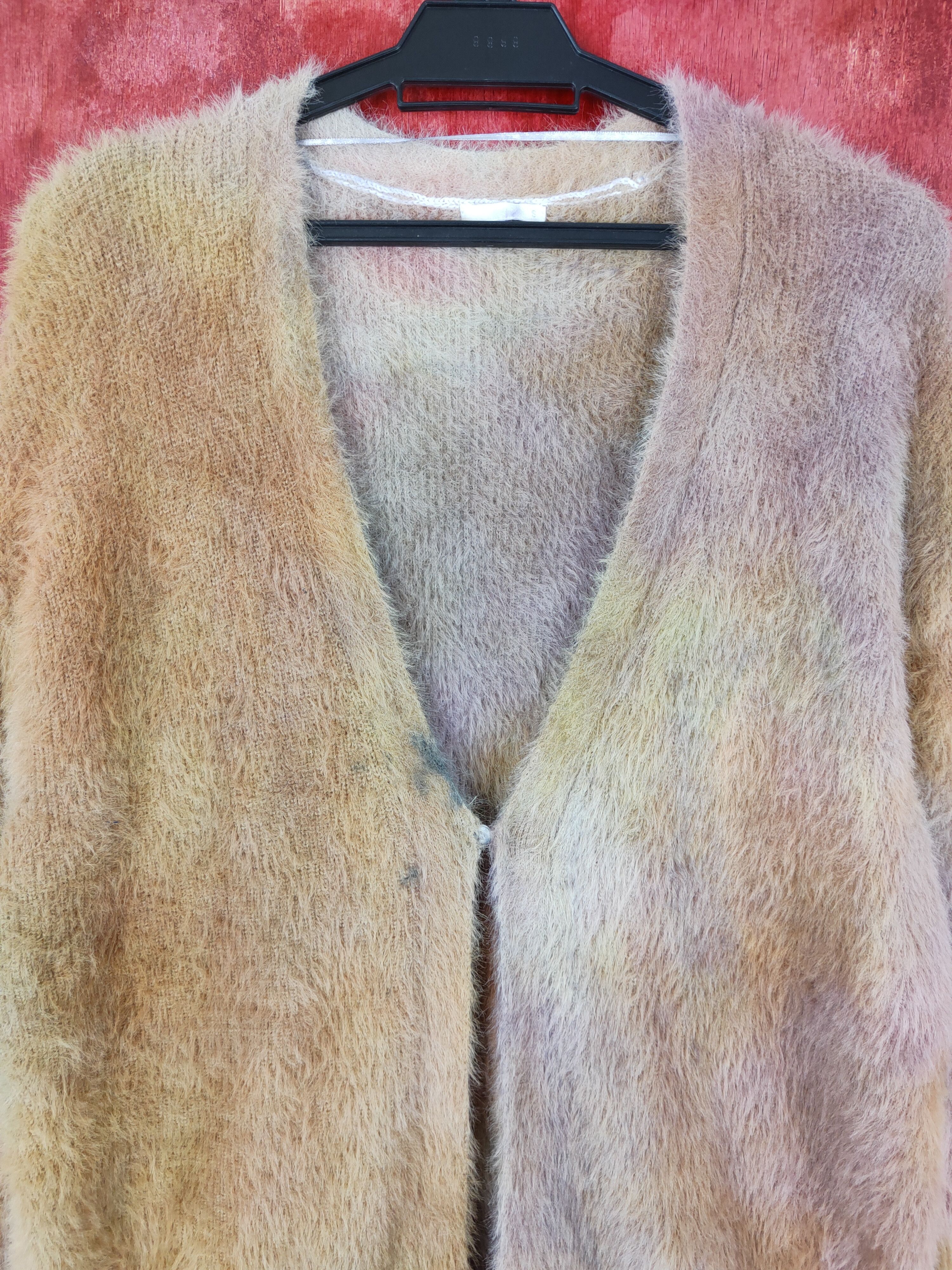 Homespun Knitwear × Japanese Brand GU Yellow/Brown Shag Shaggy Fur Mohair Knitwear #S406 Size S / US 4 / IT 40 - 2 Thumbnail