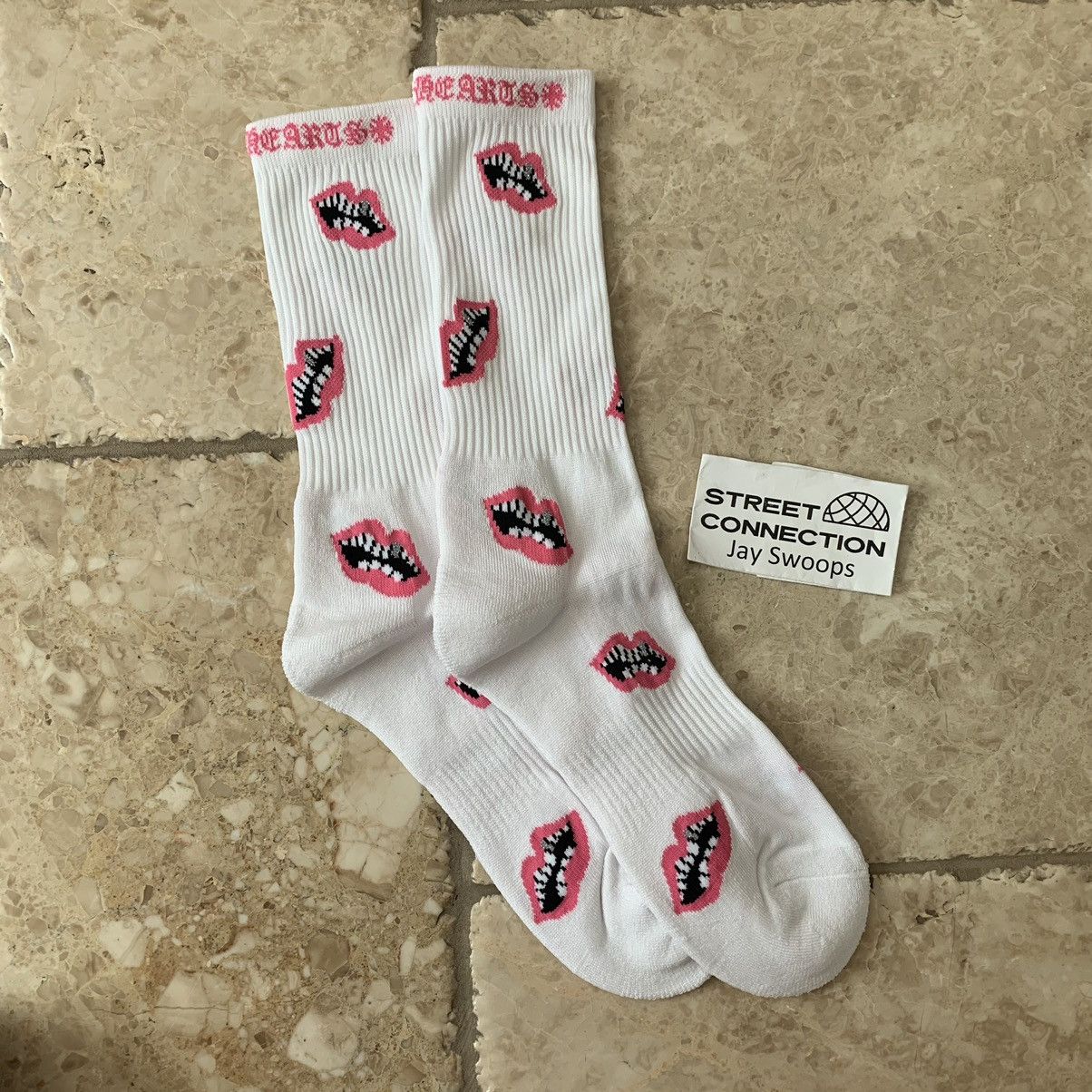 Chrome Hearts CHROME HEARTS MATTY BOY PPO CHOMPER SOCKS WHITE PINK