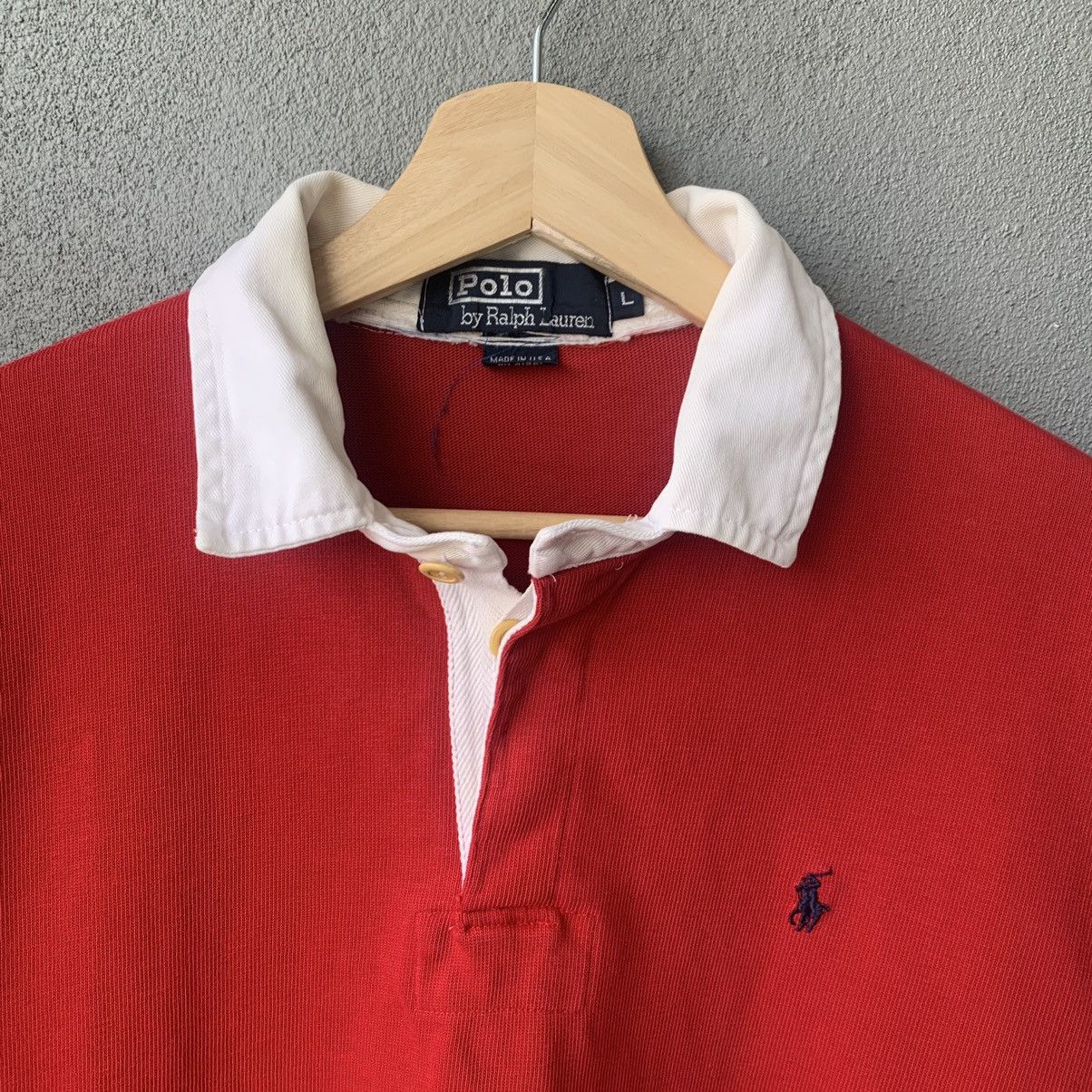 Polo Ralph Lauren Vintage Polo Ralph Lauren Rugby Polo T-shirt Size US L / EU 52-54 / 3 - 3 Thumbnail
