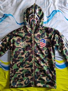 Adidas consortium shark store hoodie x bape