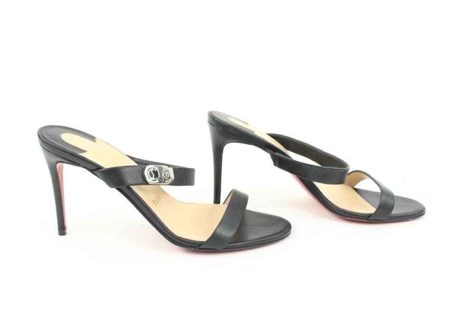 Christian Louboutin Size 36 Black Leather Lock Me Sandals