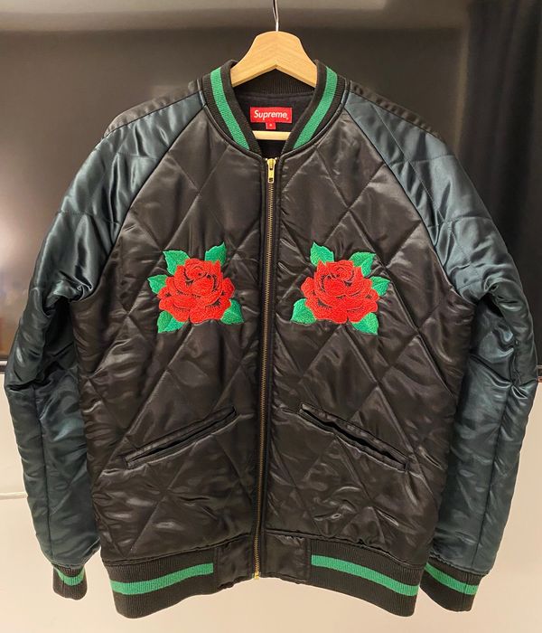 supreme Quilted Bomber Roses jacket | fleettracktz.com