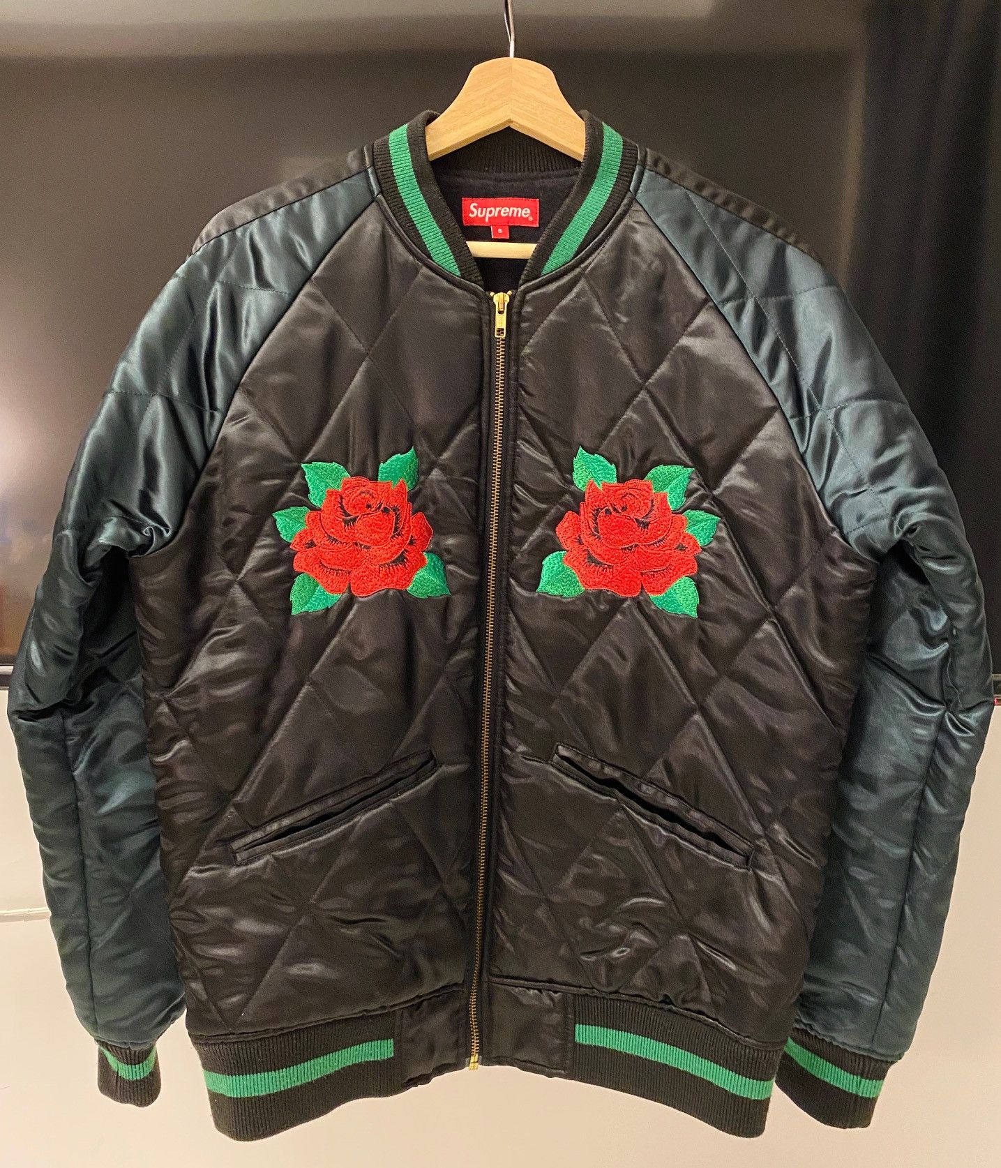 Supreme Quilted Satin Bomber Jacket S - アウター