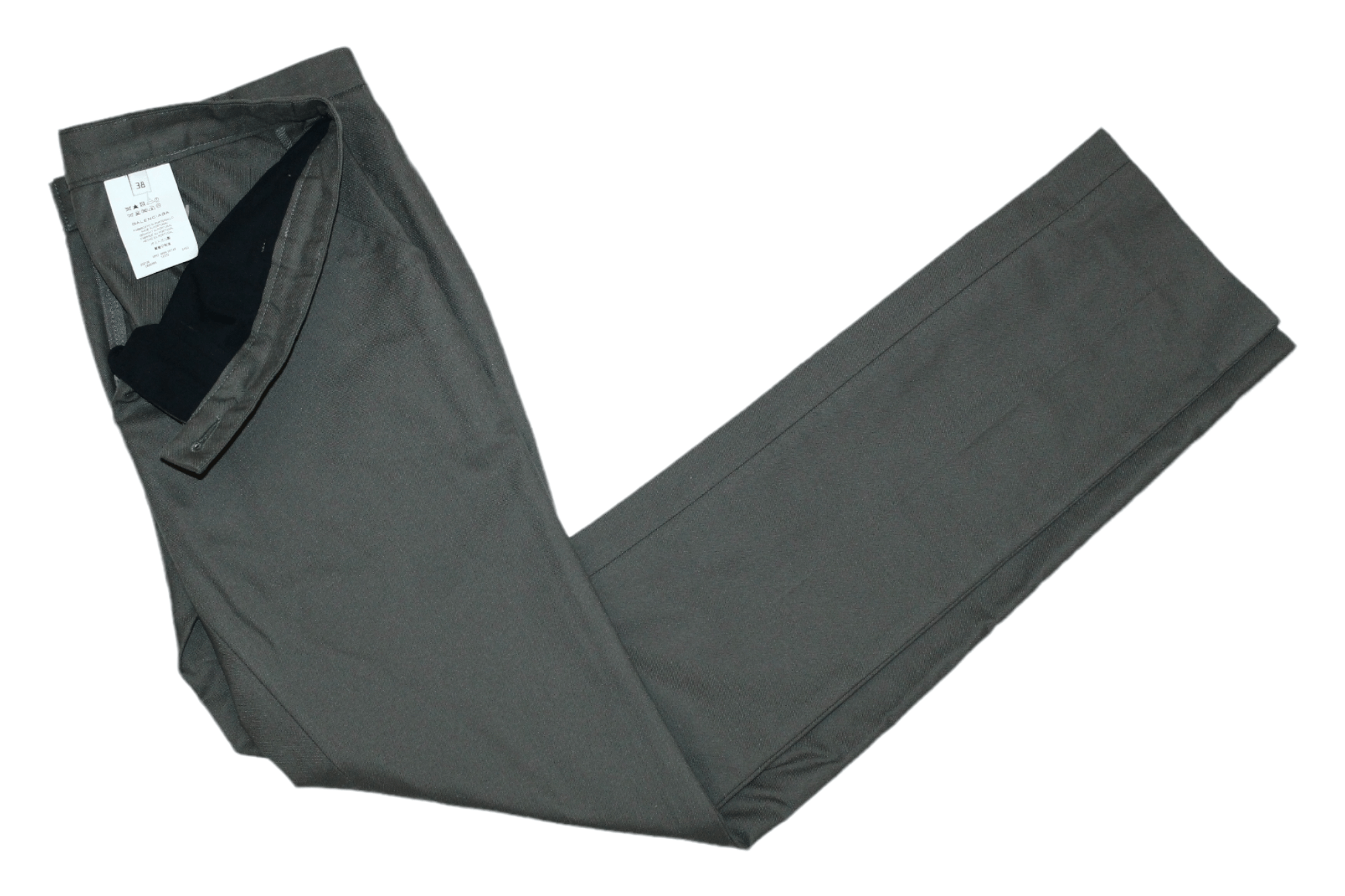 image of Balenciaga Paris Super Slim Cotton Blend Twill Pants in Grey, Women's (Size 26)