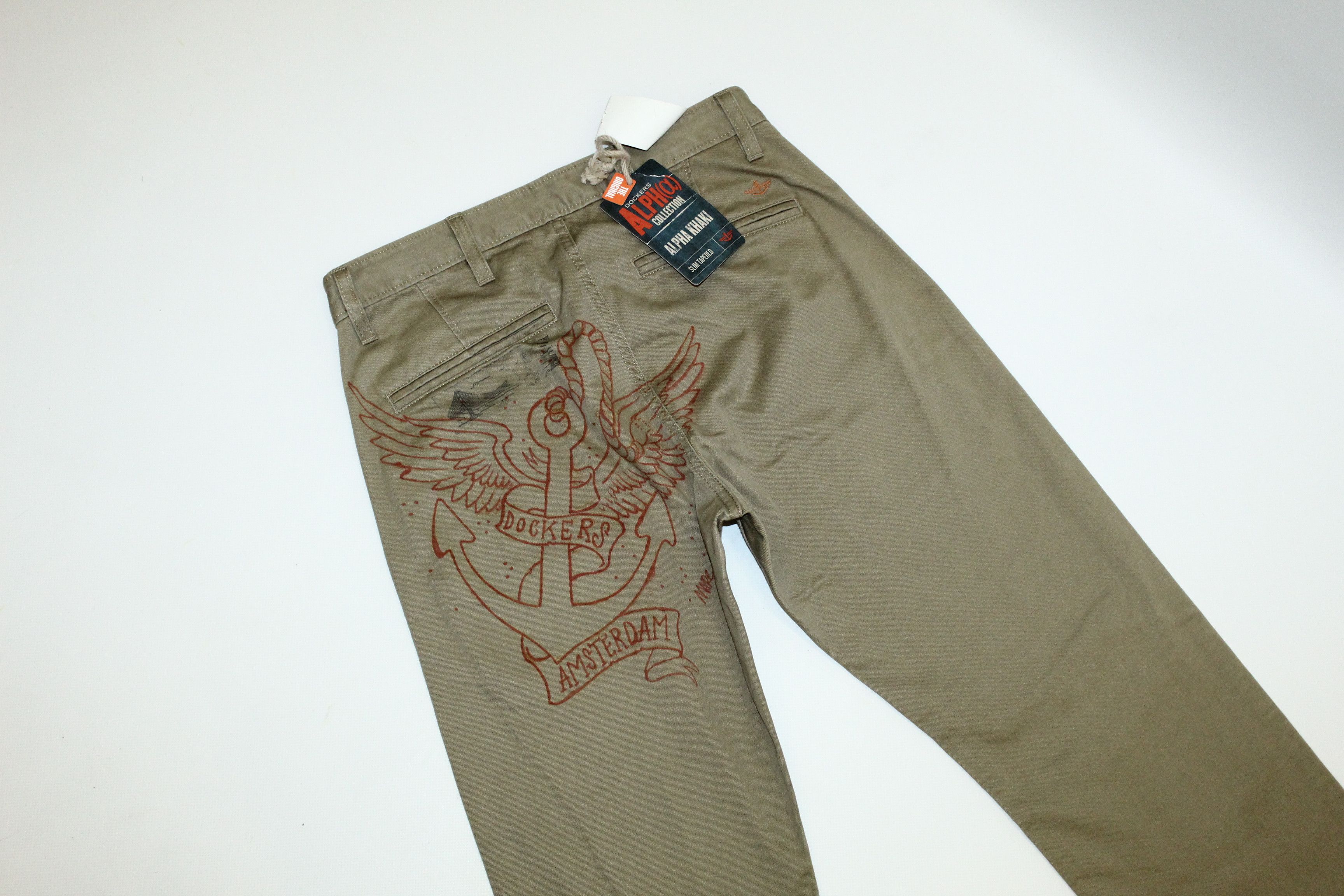 Dockers VTG Dockers Alpha Khaki Slim Tapered Marines Chino Pants Size US 29 - 3 Thumbnail