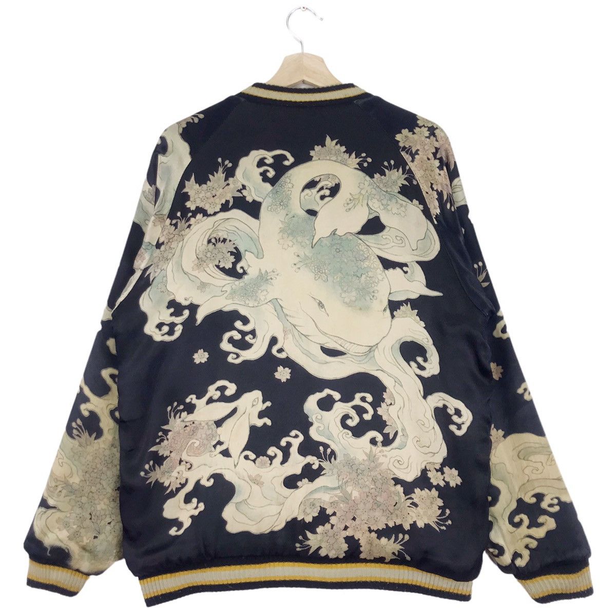 Japanese Brand × Vintage 80’s Fish Moster Tattoo Reversible Rayon Sukajan jacket Size US M / EU 48-50 / 2 - 8 Thumbnail