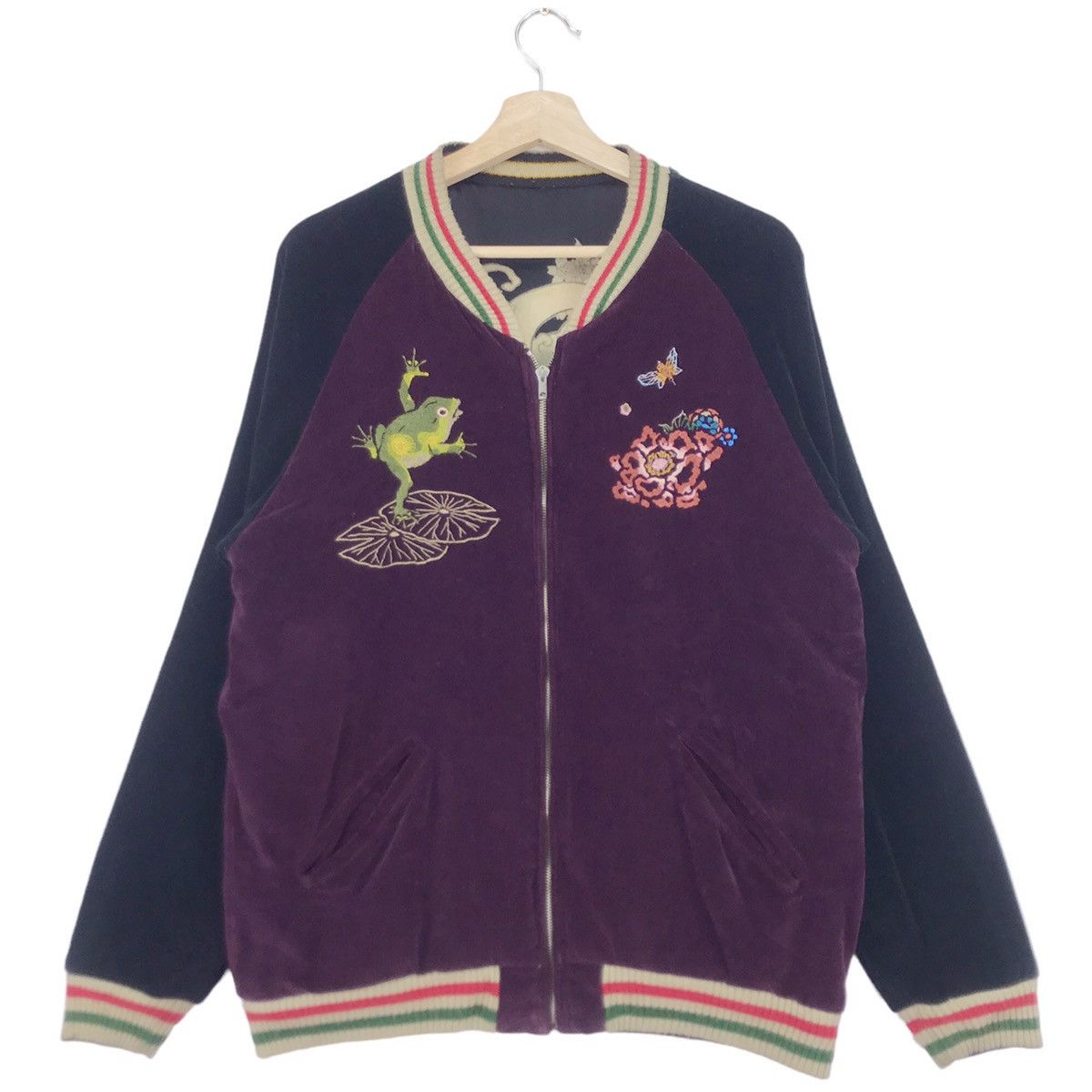 Japanese Brand × Vintage 80’s Fish Moster Tattoo Reversible Rayon Sukajan jacket Size US M / EU 48-50 / 2 - 2 Thumbnail
