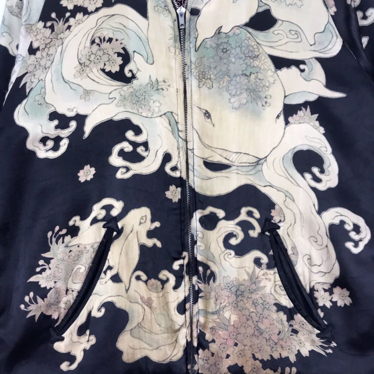Japanese Brand × Vintage 80’s Fish Moster Tattoo Reversible Rayon Sukajan jacket Size US M / EU 48-50 / 2 - 13 Thumbnail