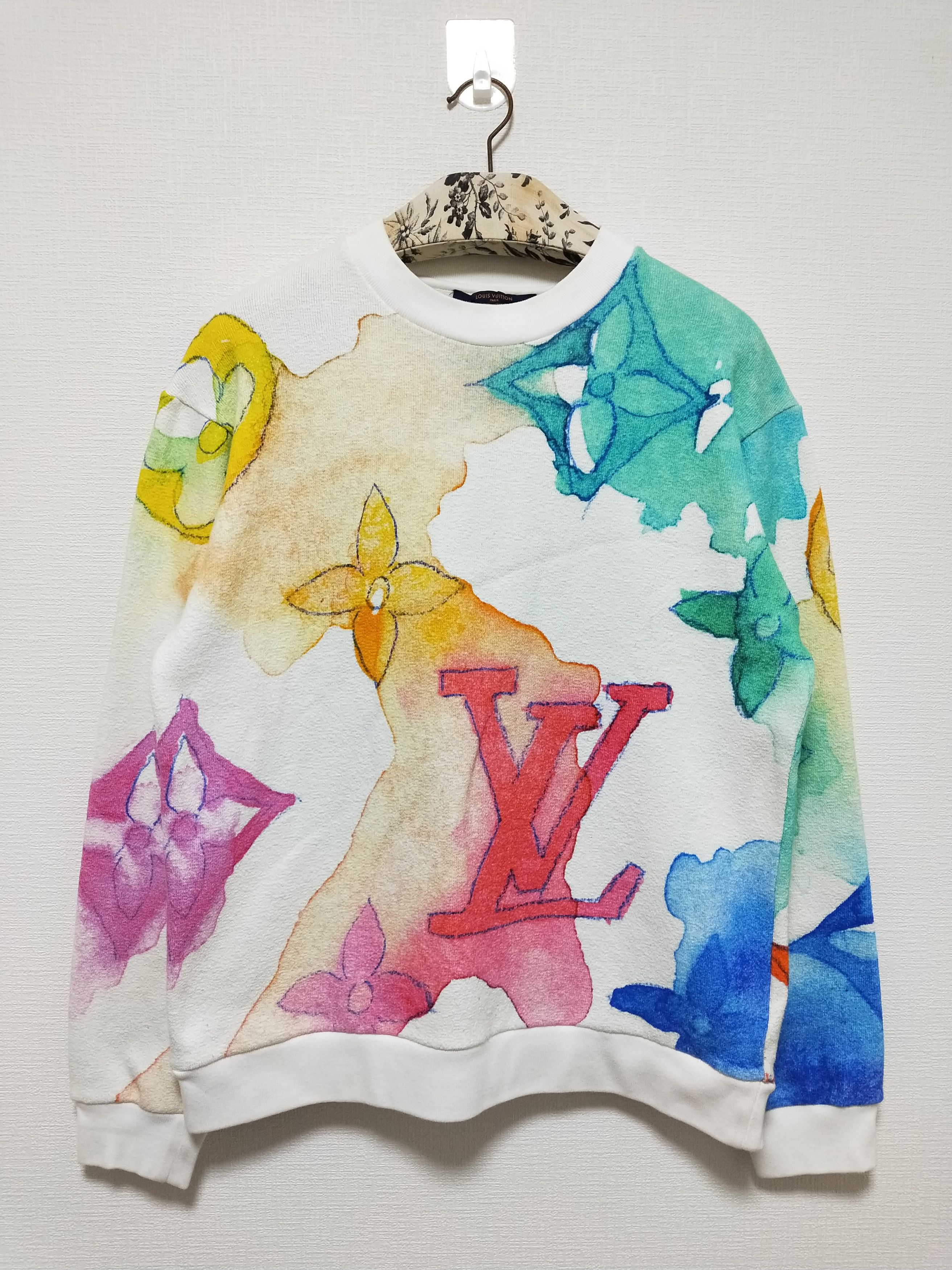 Louis Vuitton × Virgil Abloh Watercolor Monogram Sweatshirt Size US M / EU 48-50 / 2 - 1 Thumbnail