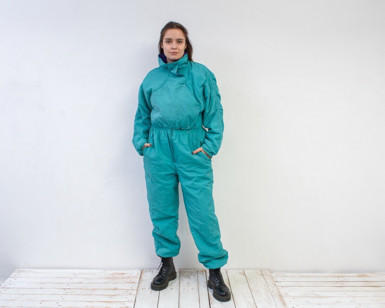 Other × Vintage 80's Ski Suit Snowsuit Overall Sportswear Jumpsuit Zipper Size M / US 6-8 / IT 42-44 - 1 Thumbnail