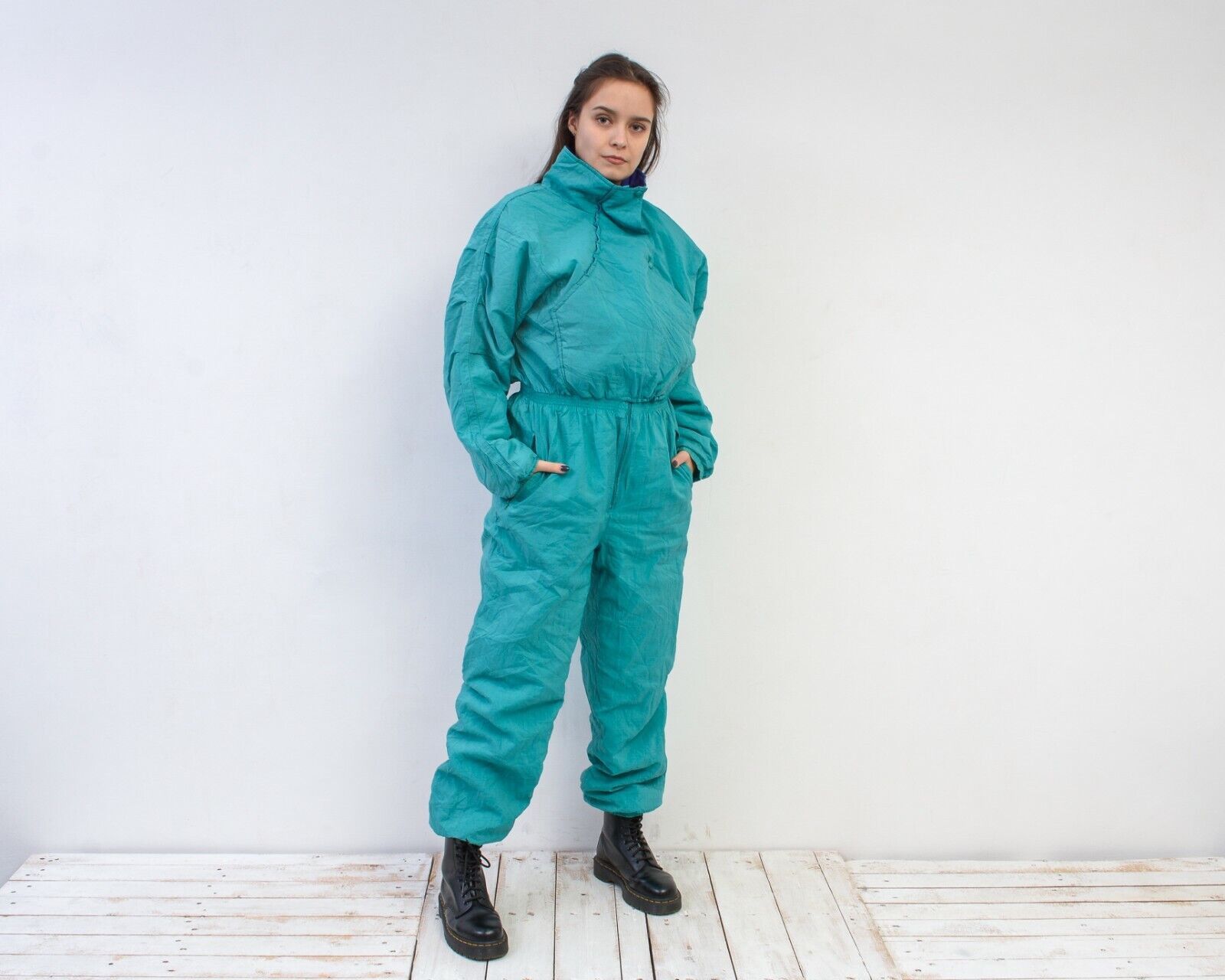 Other × Vintage 80's Ski Suit Snowsuit Overall Sportswear Jumpsuit Zipper Size M / US 6-8 / IT 42-44 - 3 Thumbnail
