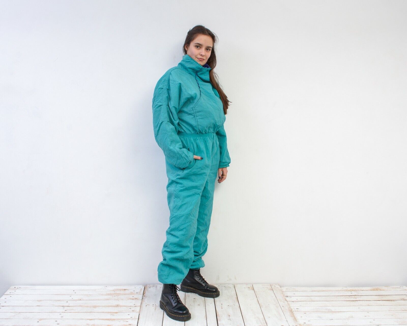 Other × Vintage 80's Ski Suit Snowsuit Overall Sportswear Jumpsuit Zipper Size M / US 6-8 / IT 42-44 - 4 Thumbnail