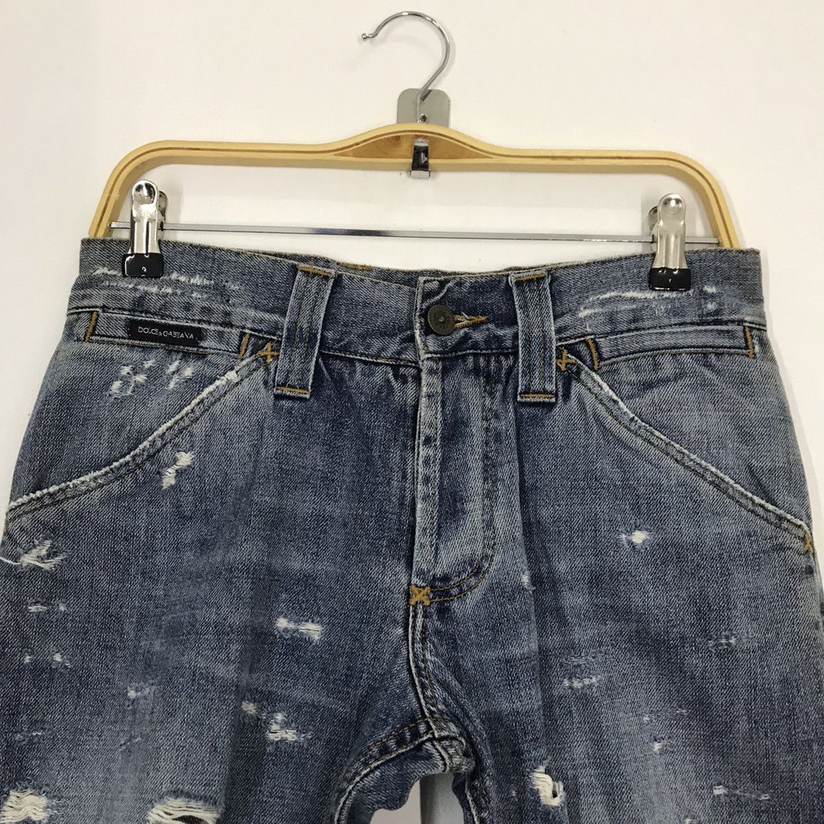 Dolce & Gabbana Dolce & Gabbana distressed denim art Mickey mouse denim pant Size US 31 - 2 Thumbnail