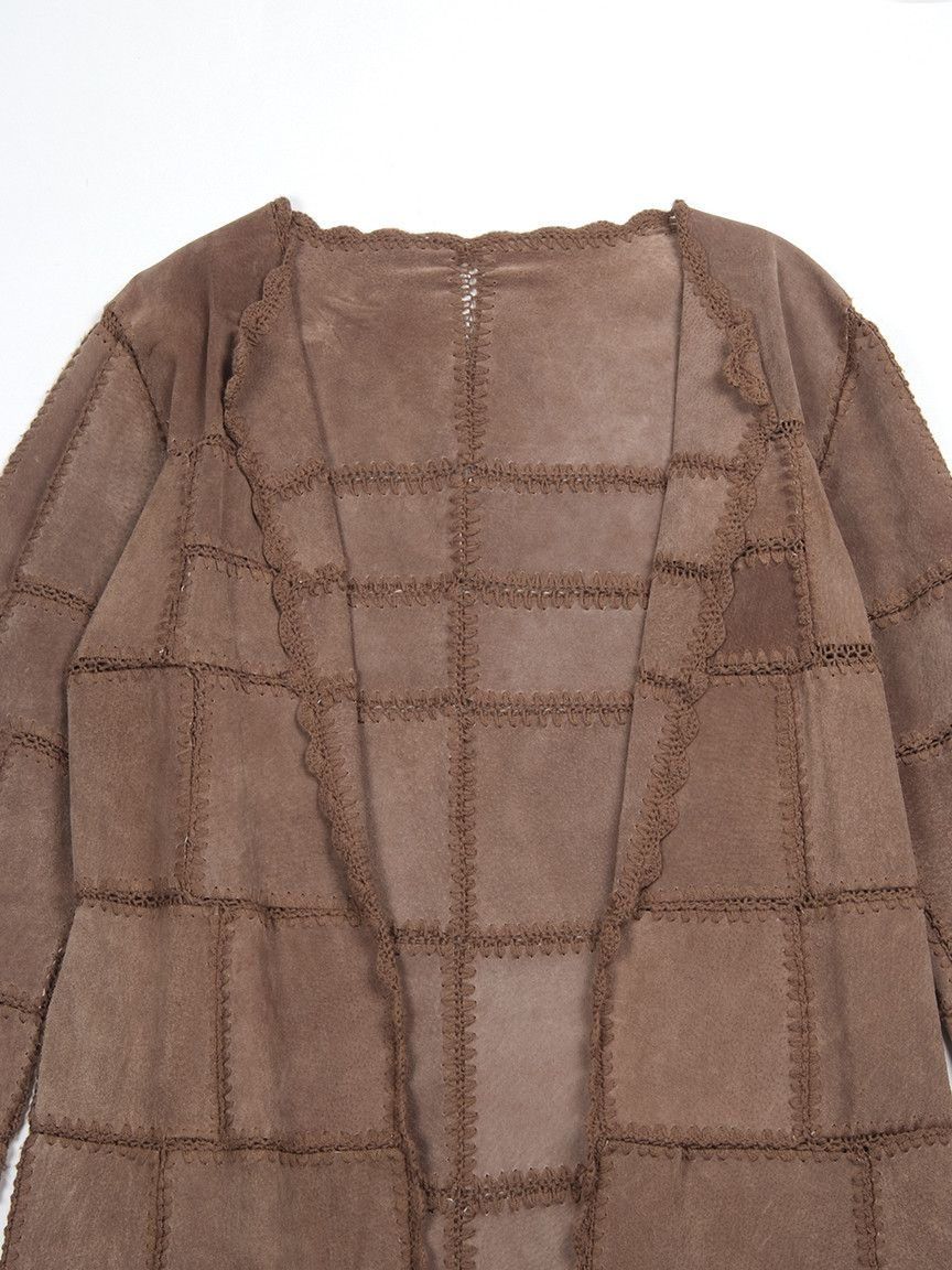 Genuine Leather × Vintage Vintage 70-80's Brown Suede Pieced Long Coat Jacket Size M / US 6-8 / IT 42-44 - 5 Thumbnail
