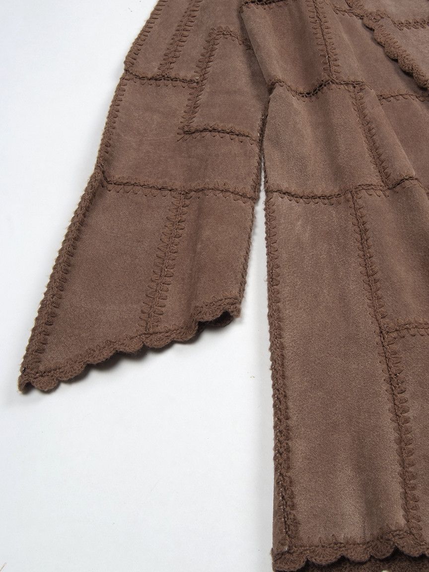 Genuine Leather × Vintage Vintage 70-80's Brown Suede Pieced Long Coat Jacket Size M / US 6-8 / IT 42-44 - 4 Thumbnail
