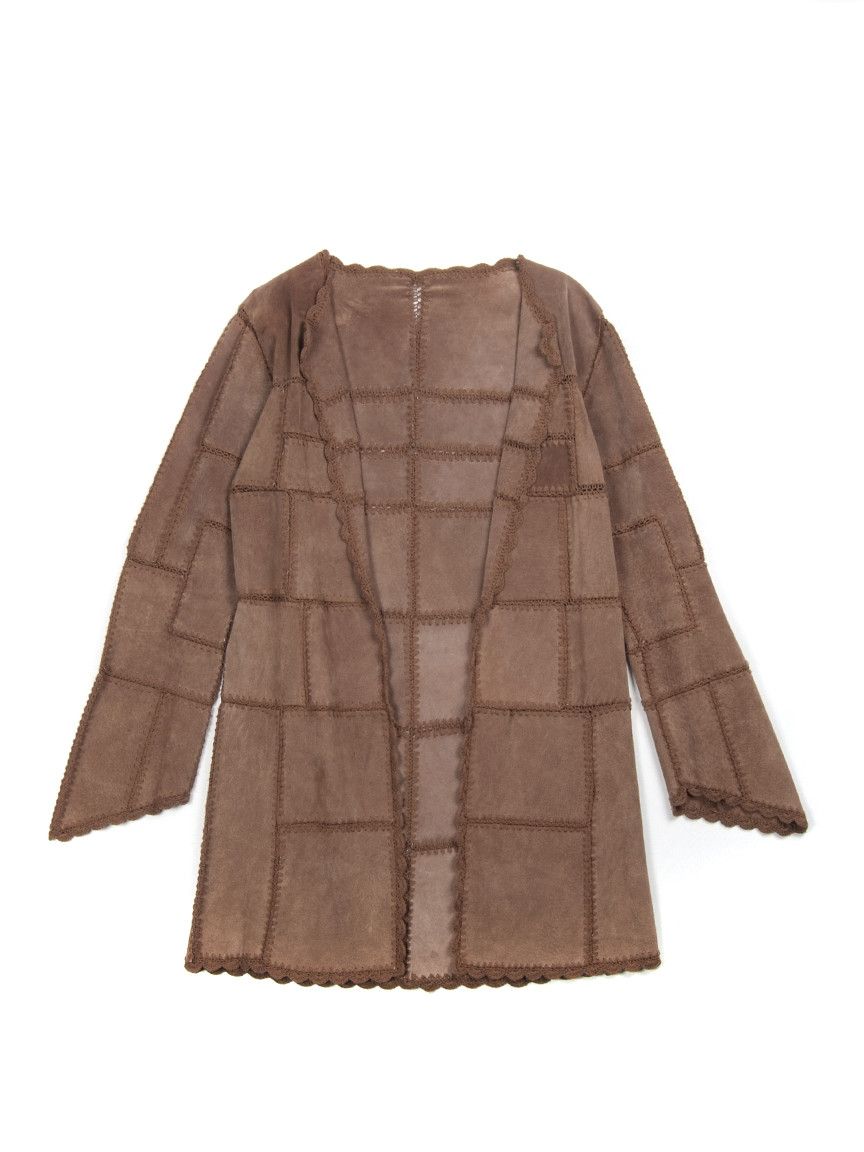 Genuine Leather × Vintage Vintage 70-80's Brown Suede Pieced Long Coat Jacket Size M / US 6-8 / IT 42-44 - 1 Thumbnail