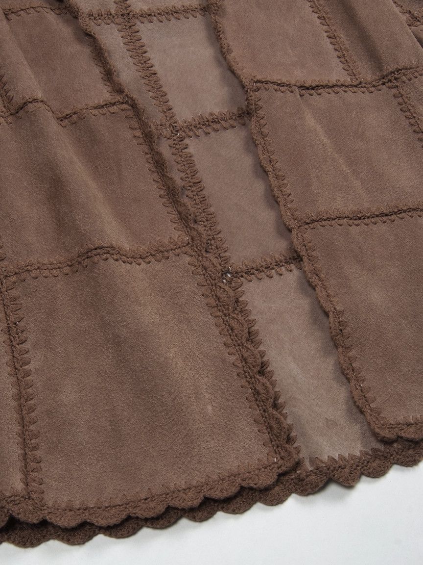 Genuine Leather × Vintage Vintage 70-80's Brown Suede Pieced Long Coat Jacket Size M / US 6-8 / IT 42-44 - 3 Thumbnail