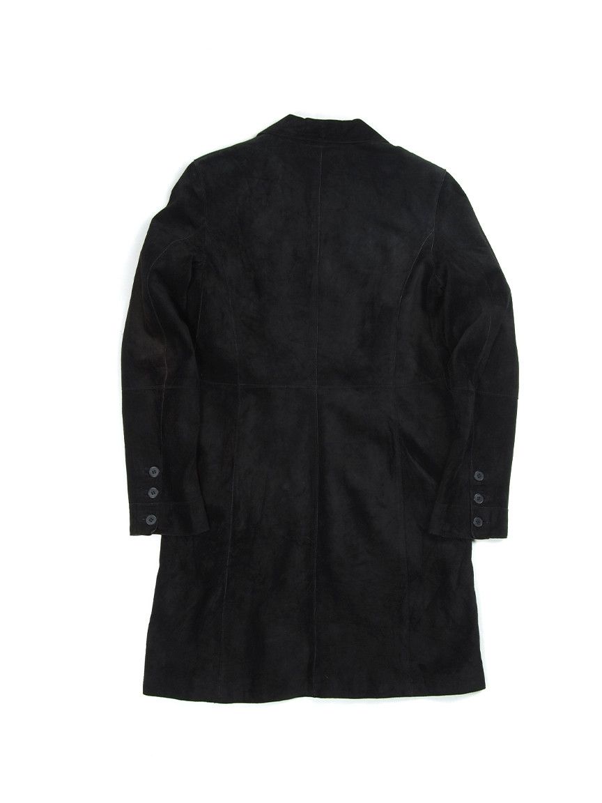 H&M × Vintage Vintage Women's H&M Leather Suede Black Long Coat Size S / US 4 / IT 40 - 3 Thumbnail