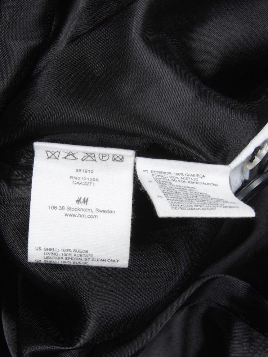 H&M × Vintage Vintage Women's H&M Leather Suede Black Long Coat Size S / US 4 / IT 40 - 6 Thumbnail
