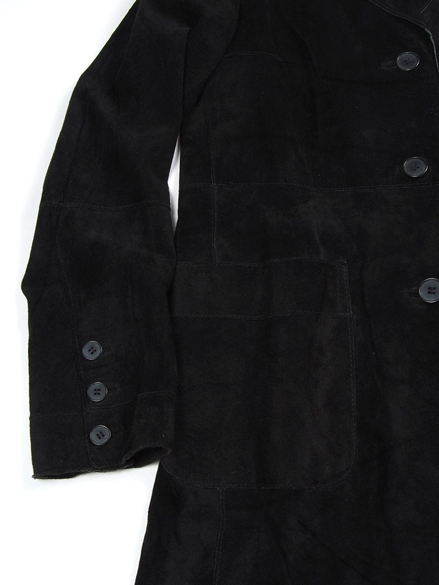 H&M × Vintage Vintage Women's H&M Leather Suede Black Long Coat Size S / US 4 / IT 40 - 5 Thumbnail