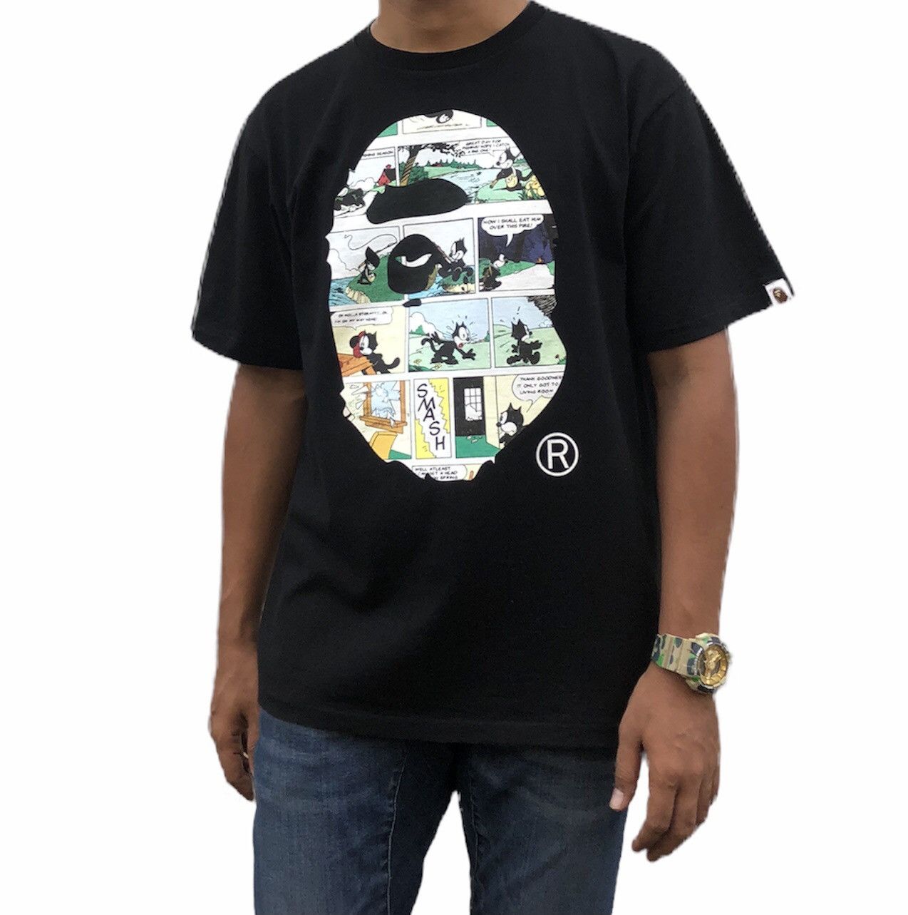 Bape 🔥FINAL DROP🔥OG A Bathing Ape(R) X Felix Cat Tee Size US XL / EU 56 / 4 - 1 Thumbnail