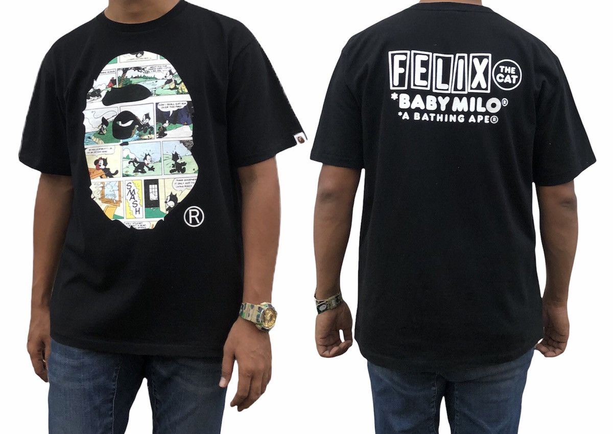 Bape 🔥FINAL DROP🔥OG A Bathing Ape(R) X Felix Cat Tee Size US XL / EU 56 / 4 - 2 Thumbnail