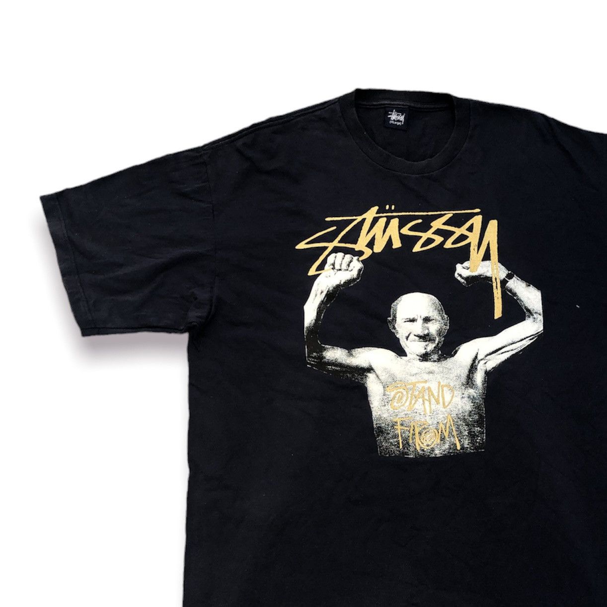 Stussy × Vintage Vintage Stussy Stand Firm Oldman Photoprint